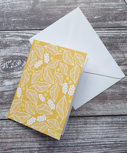 Beech Leaves and Berries Greeting Cards