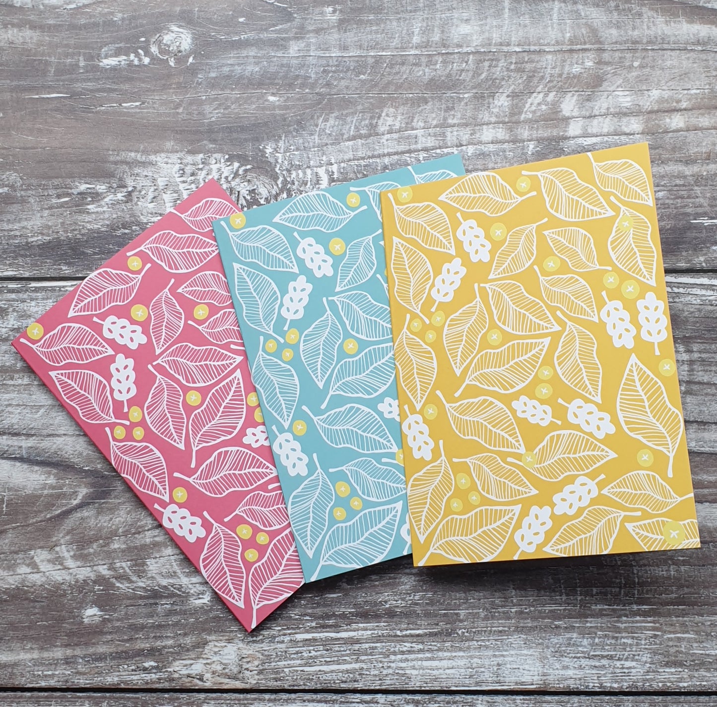 Beech Leaves and Berries Greeting Cards