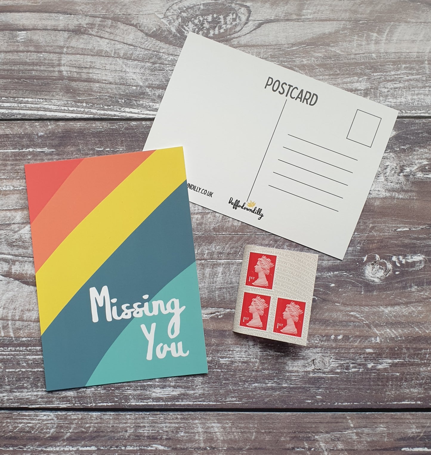 Missing You Rainbow Postcard