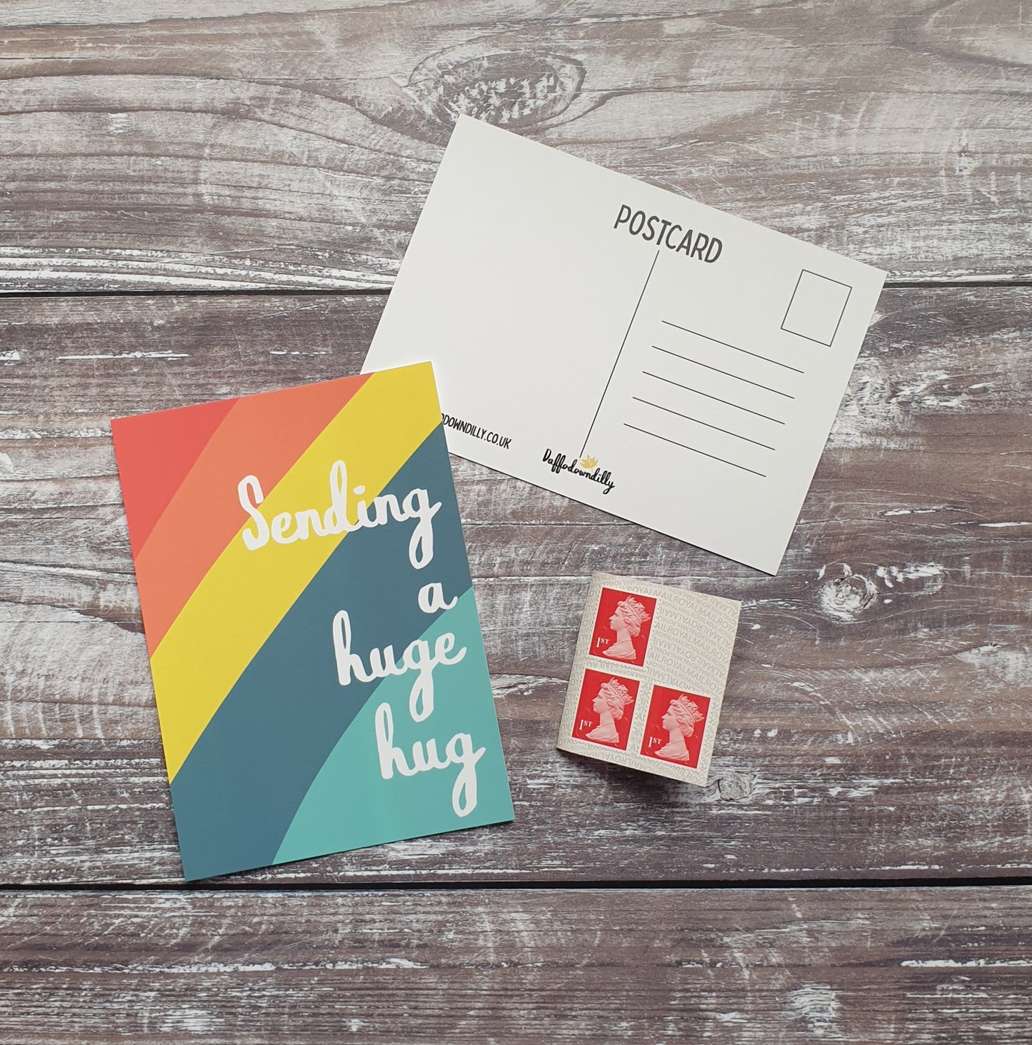 Sending You A Huge Hug Rainbow Postcard