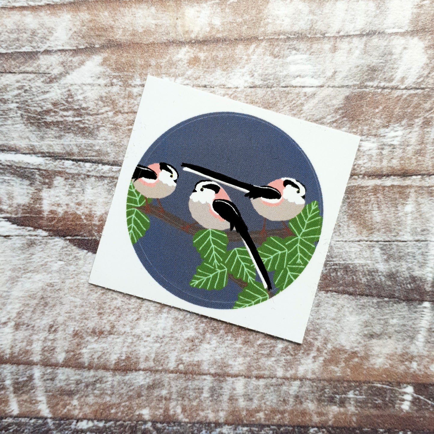 Long Tailed Tits 38mm Vinyl Sticker