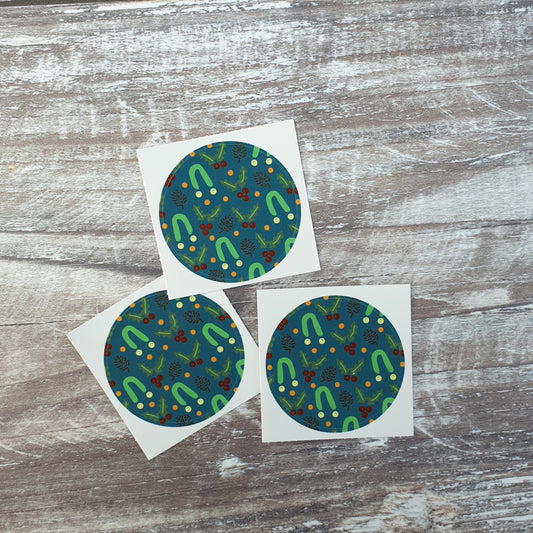 Holly and Mistletoe 38mm Vinyl Sticker