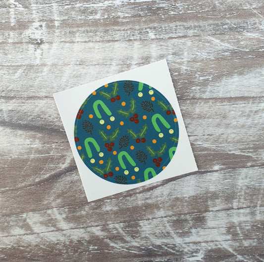 Holly and Mistletoe 38mm Vinyl Sticker