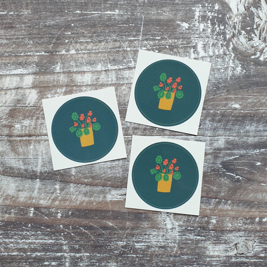 Geranium 38mm Vinyl Sticker
