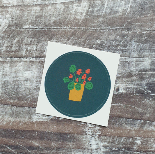 Geranium 38mm Vinyl Sticker