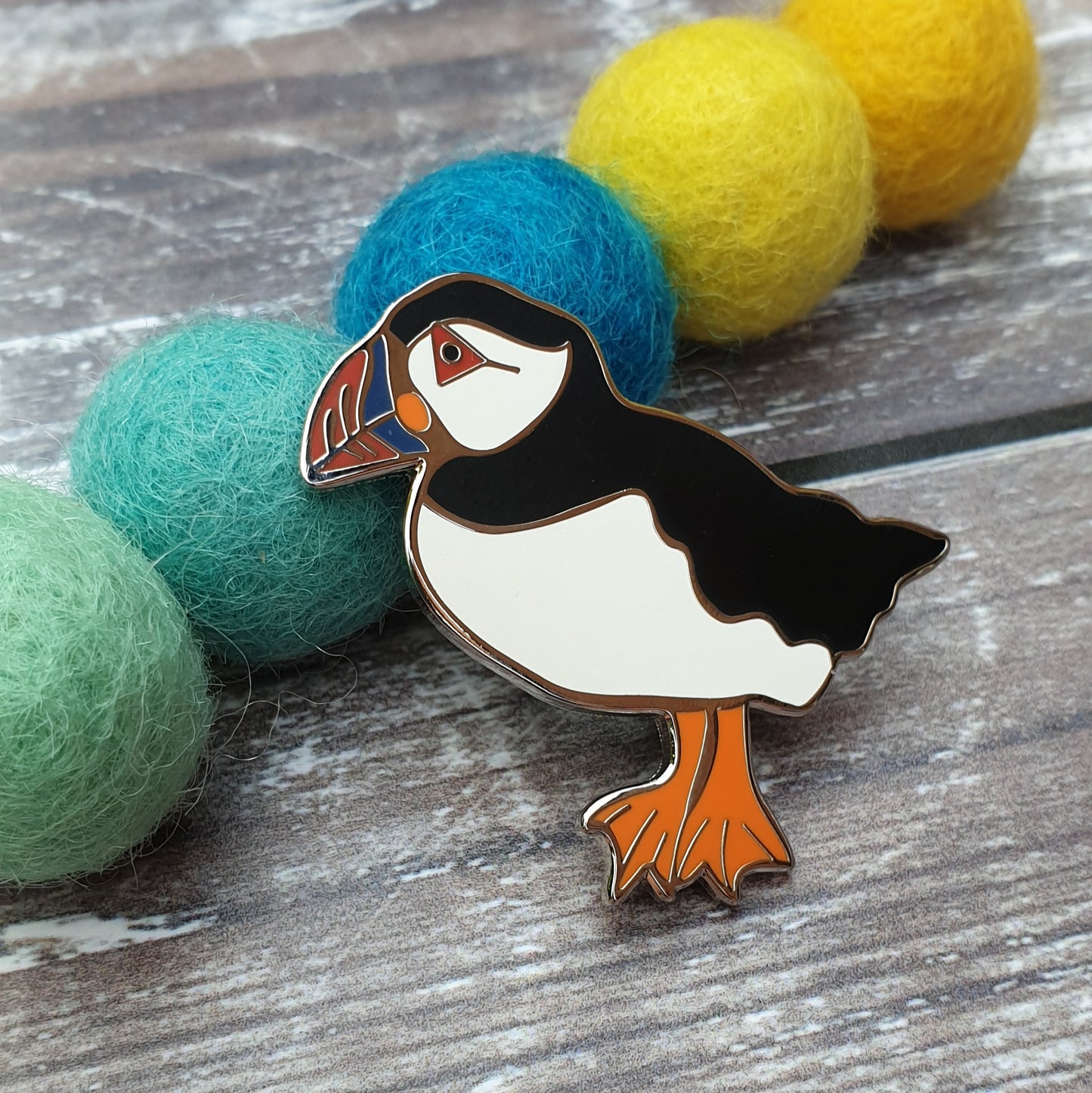 Puffin hard enamel brooch