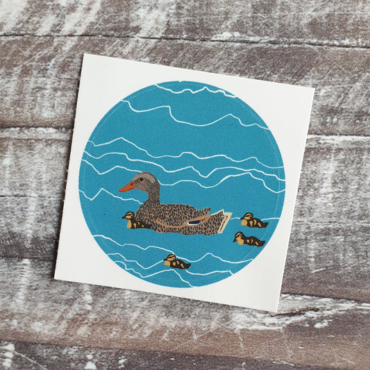 Mallard Family 38mm Vinyl Sticker