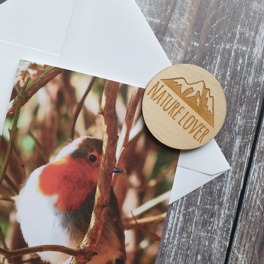 Shy Robin Photographic Greeting Card