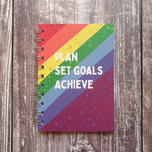 Plan, Set Goals, Achieve A6 Notebook