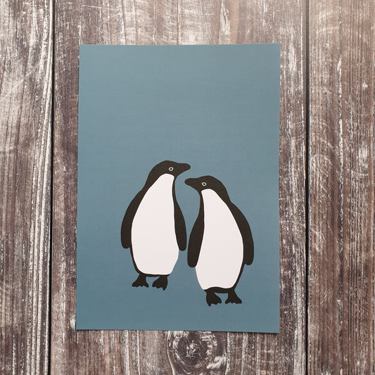 Adelie Penguin Duo Art Print
