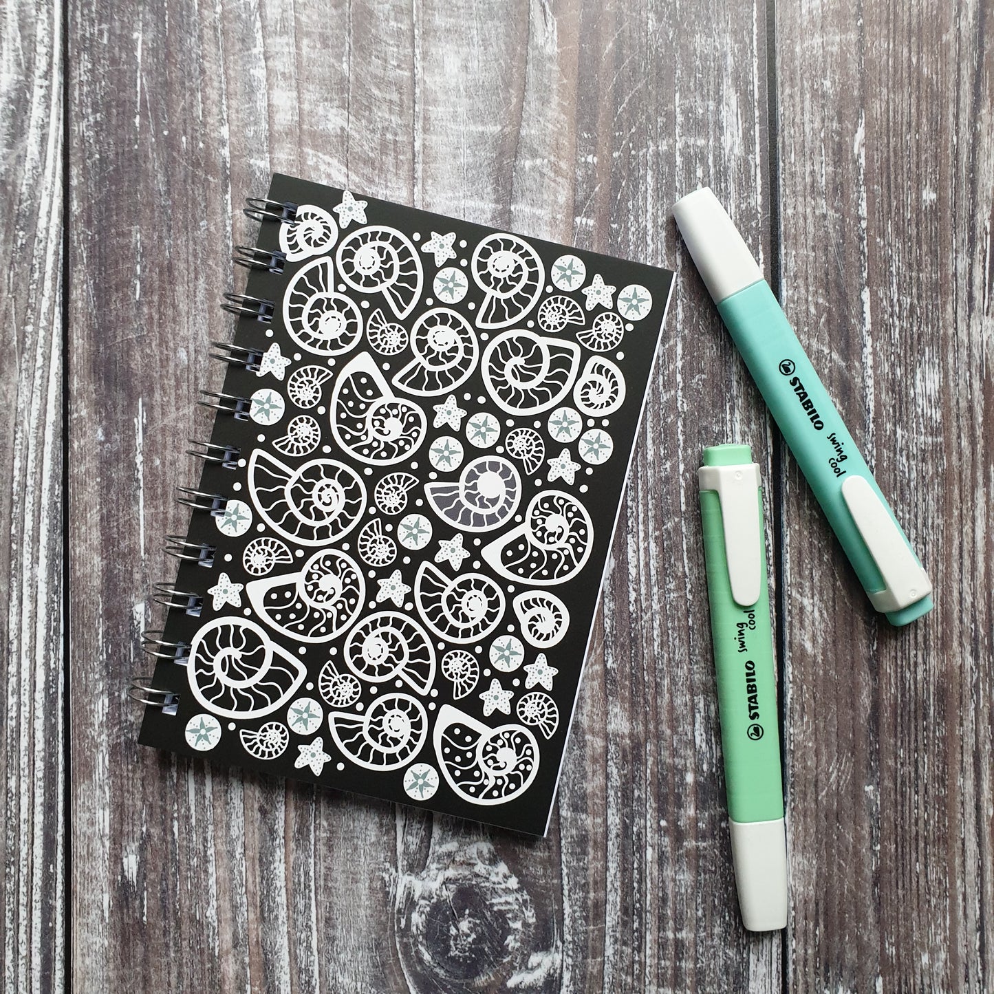 Fossil Beach - Black Notebook