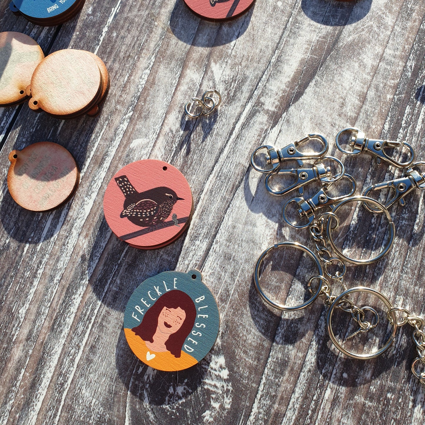 Freckle Blessed Wooden Keyring