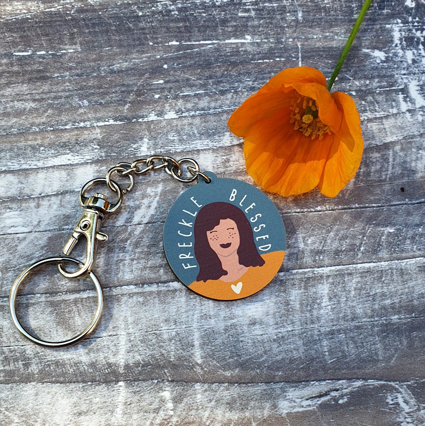 Freckle Blessed Wooden Keyring