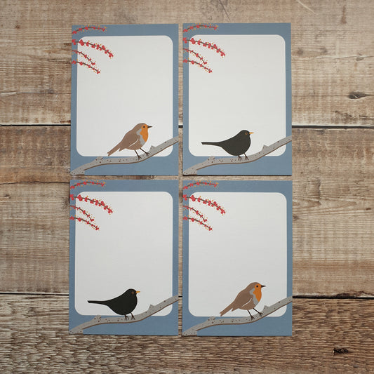 Robin and Blackbird Gift Notes - Set of 4
