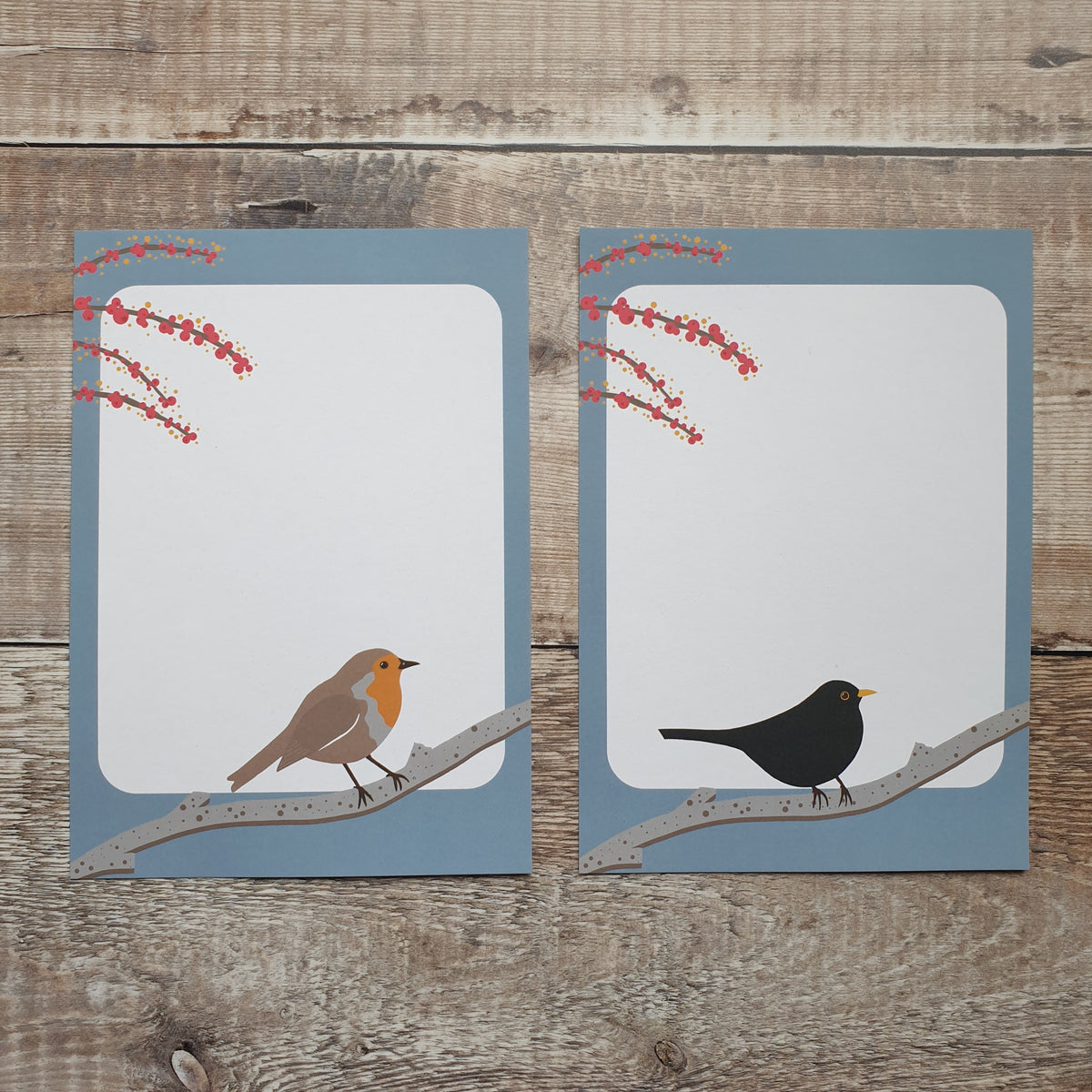 Blackbird and Robin A5 Writing Paper Set