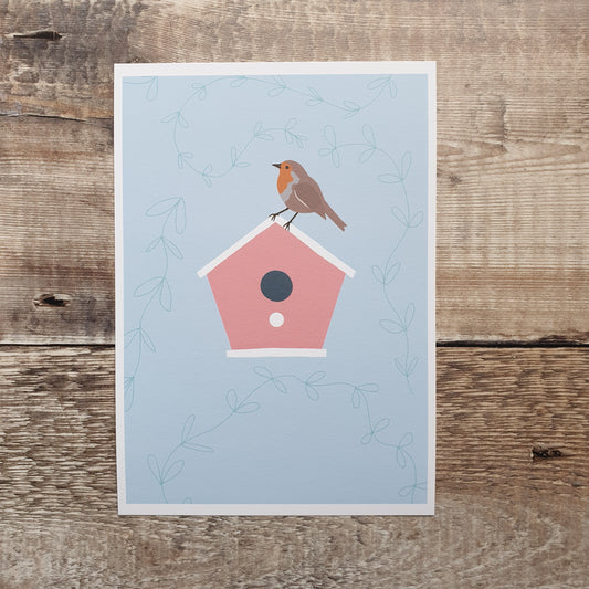 Robin and Birdbox Art Print