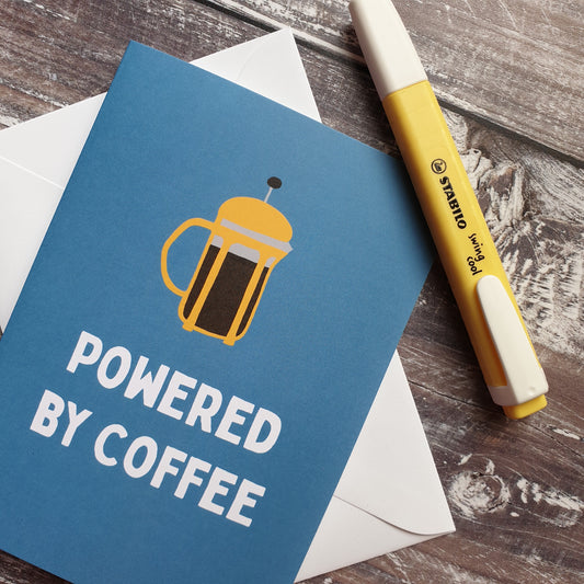Powered by Coffee Greeting Card