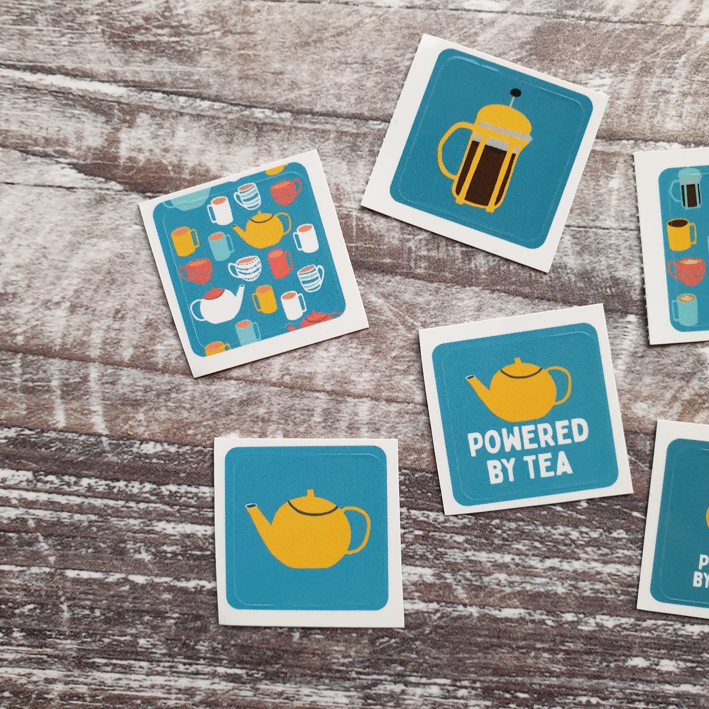 Coffee and Tea Envelope Sticker Set - 6 stickers