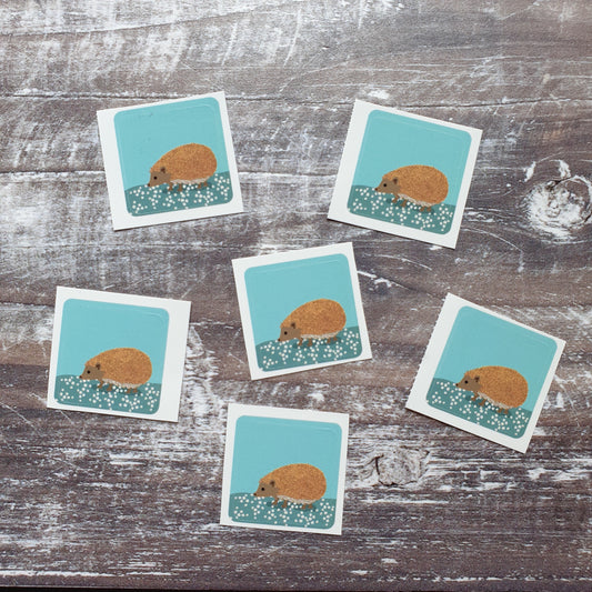 Hedgehog Envelope Sticker Set - 6 stickers