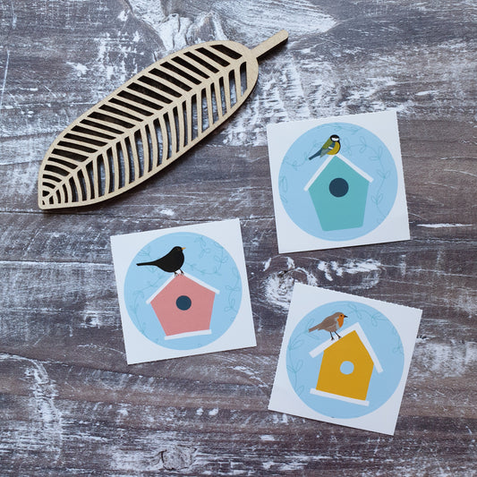 Blackbird on Birdbox 38mm Vinyl Sticker