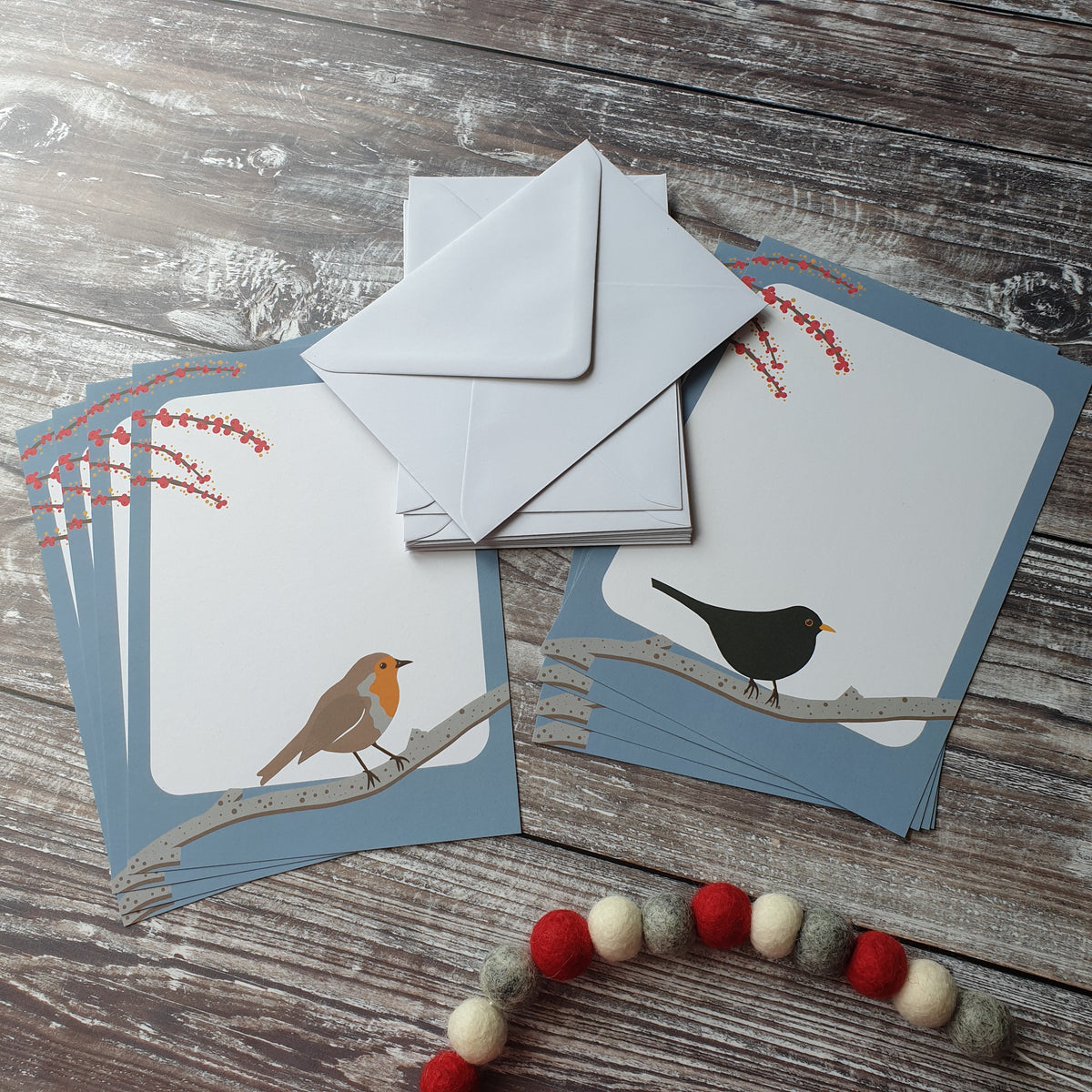 Blackbird and Robin A5 Writing Paper Set