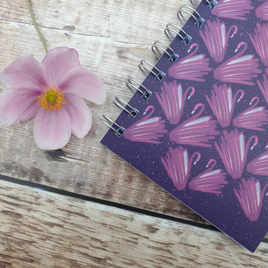 Brush Swans - Purple Notebooks