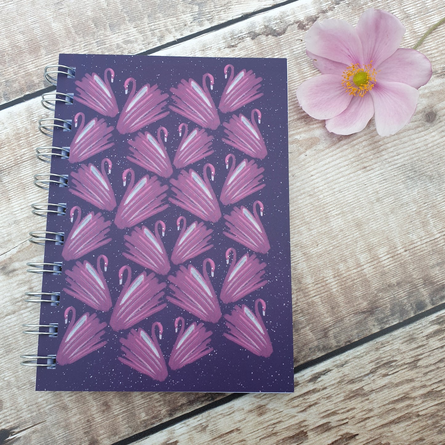 Brush Swans - Purple Notebooks