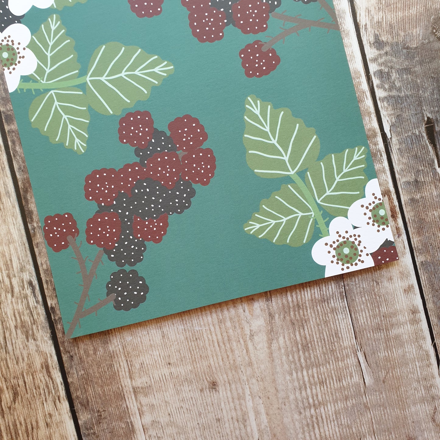 Brambles - Teal Art Print