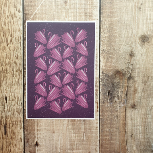 Purple Swans Art Print