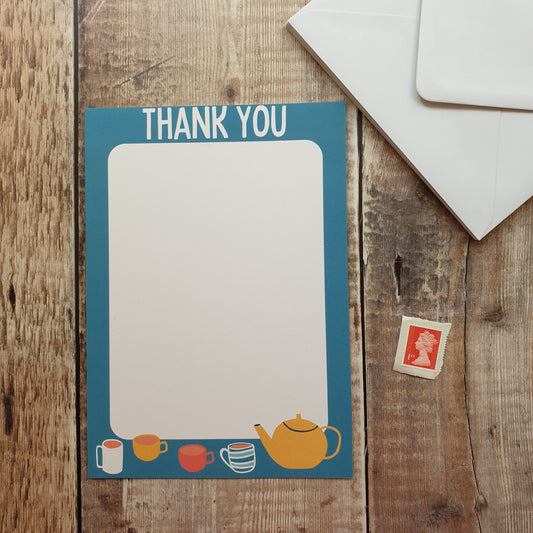 Tea Thank You Letter Set - 5 sheets and envelopes