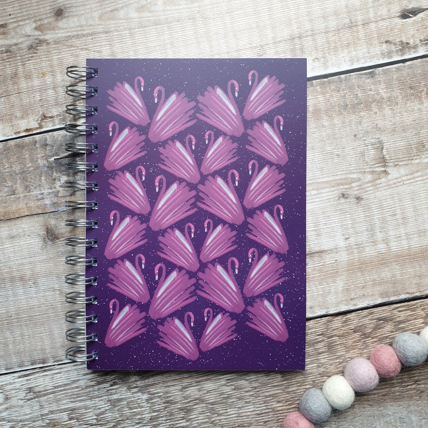 Brush Swans - Purple Notebooks