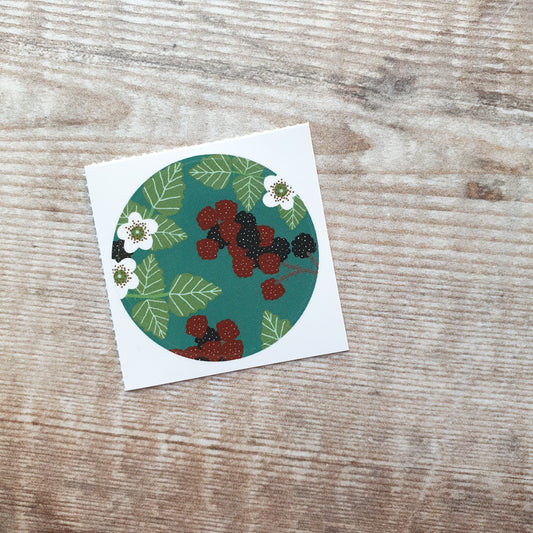 Brambles - Teal 38mm Vinyl Sticker