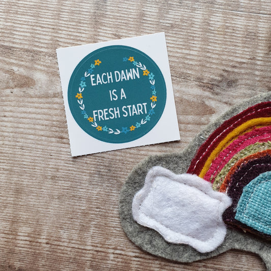 Each Dawn is a Fresh Start Floral Wreath 38mm Vinyl Sticker