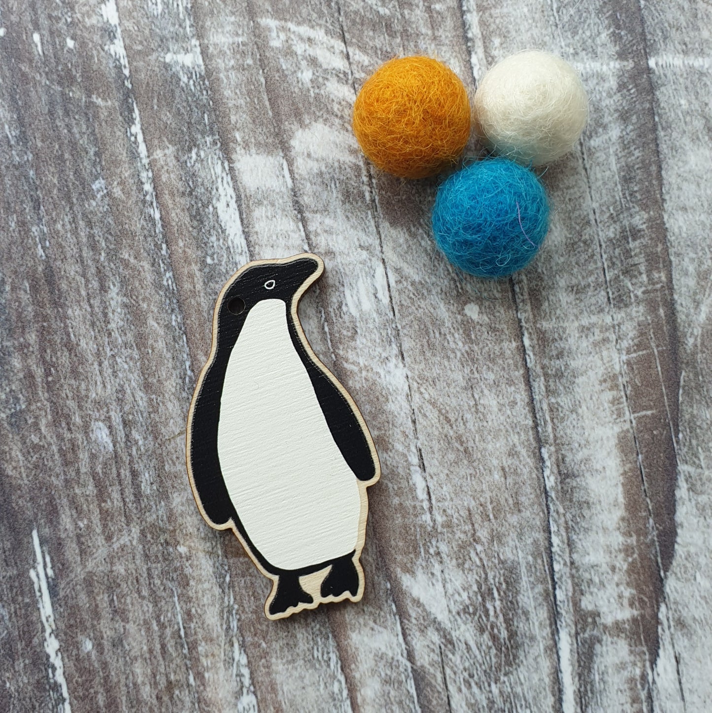 Adelie Penguin Wooden Charm
