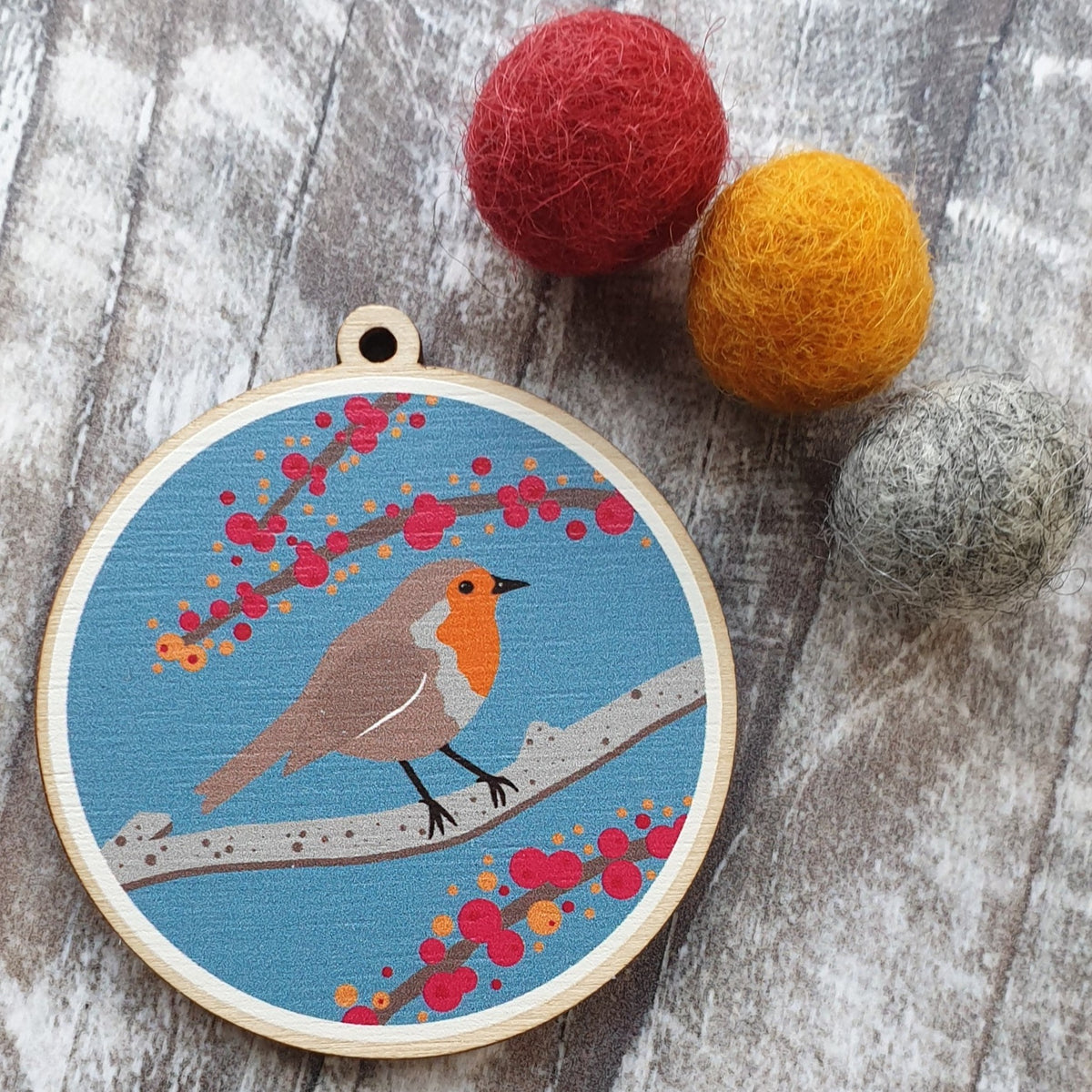 Robin Wooden Charm
