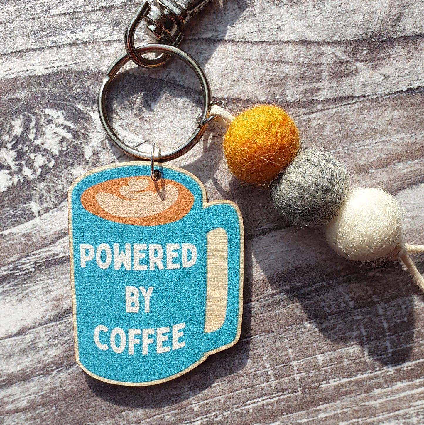 Powered by Coffee Bag Charm Keyring