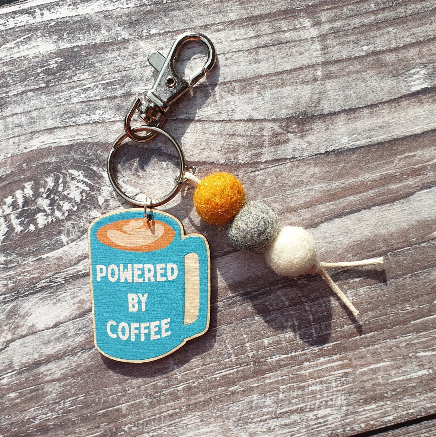 Powered by Coffee Bag Charm Keyring