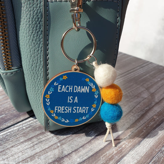 Each Dawn is a Fresh Start Bag Charm Keyring