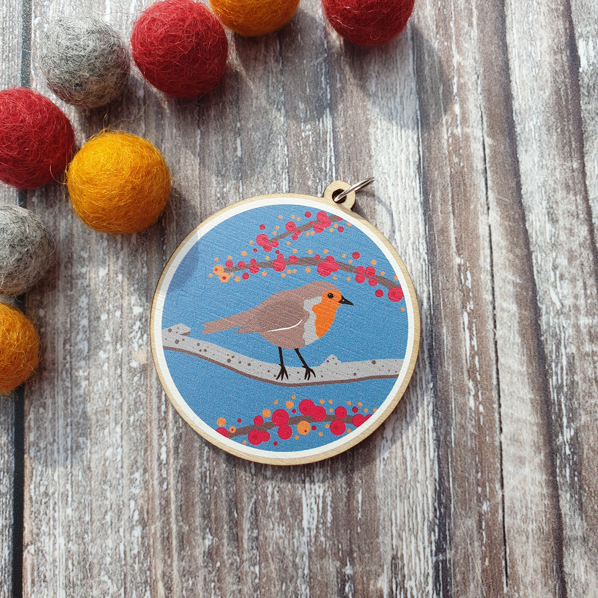 Robin Wooden Charm