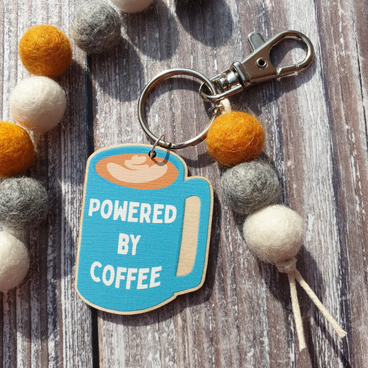 Powered by Coffee Bag Charm Keyring