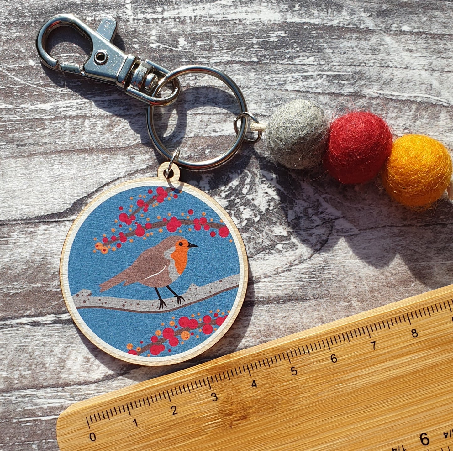 Robin Bag Charm Keyring