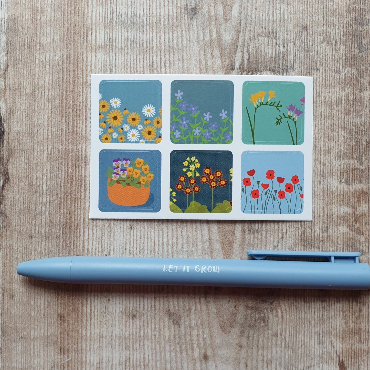 Spring and Summer Flowers Envelope Stickers - Set of 6