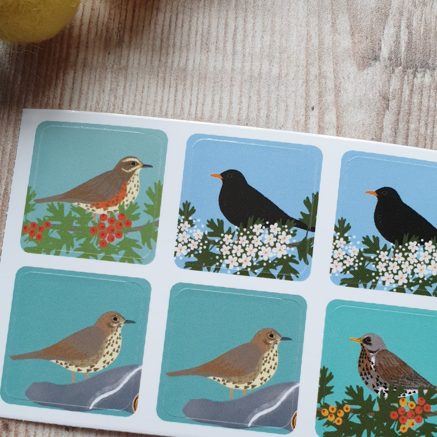 Thrushes Envelope Stickers - Set of 6