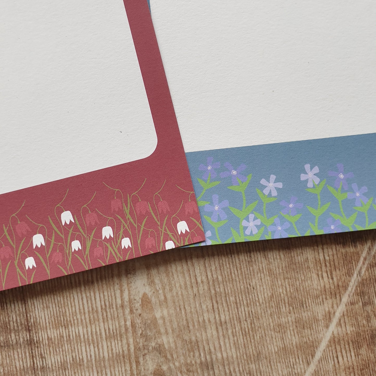 Periwinkle and Snakeshead Fritillary Gift Notes - Set of 4