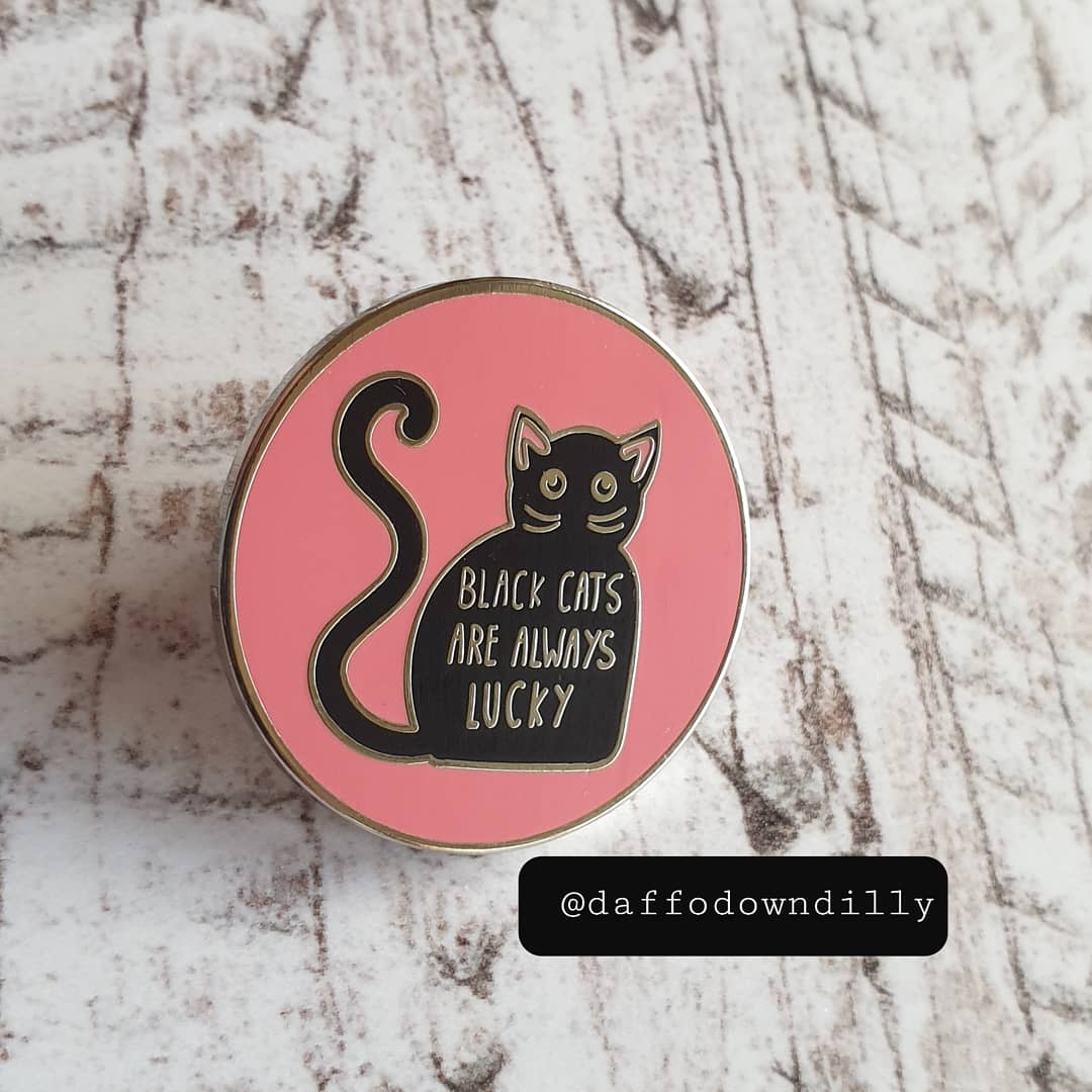 Black Cats Are Always Lucky Hard Enamel Brooch