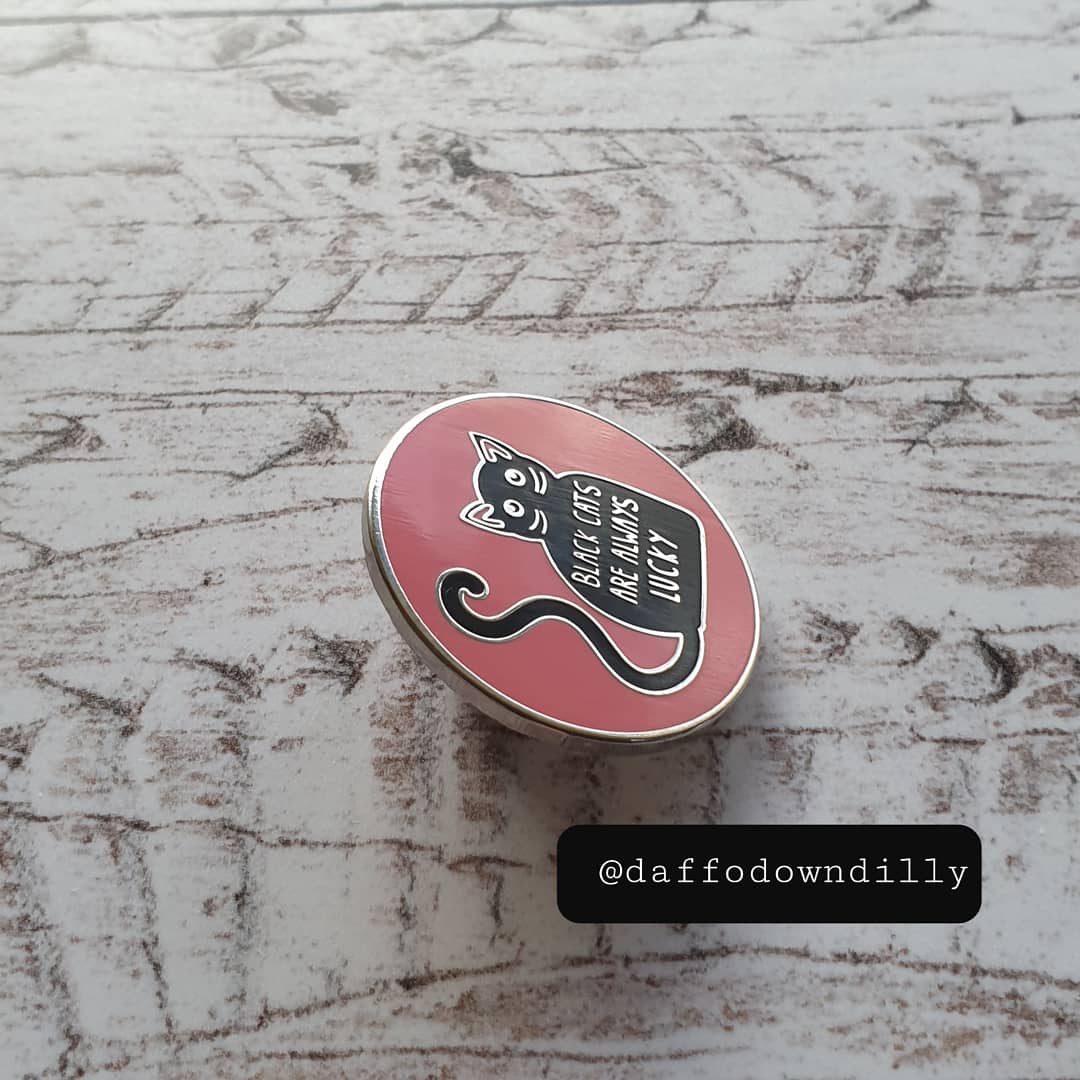 Black Cats Are Always Lucky Hard Enamel Brooch