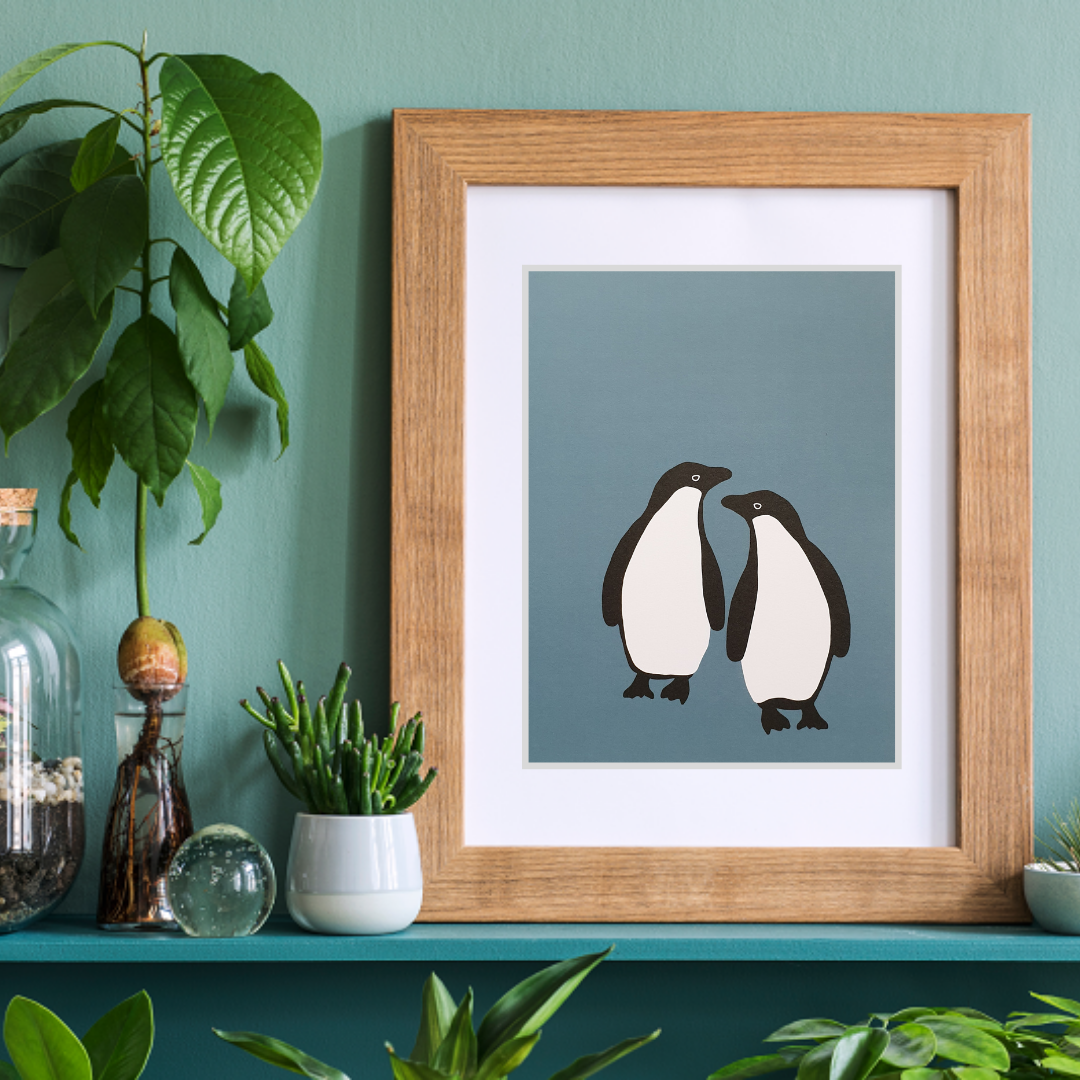 Adelie Penguin Duo Art Print