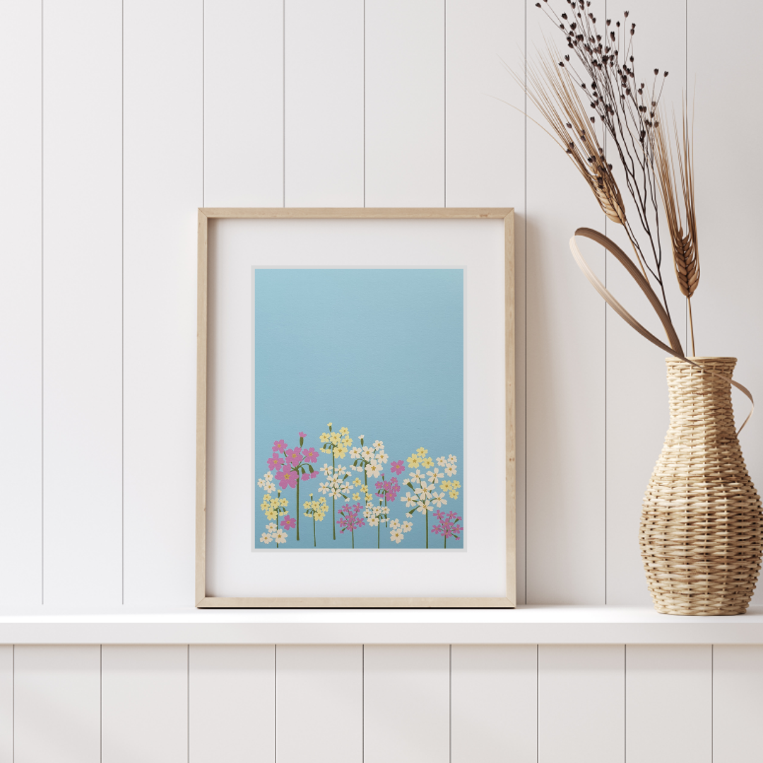 Primroses and Cowslips Art Print