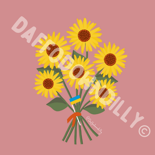 Sunflowers for Ukraine free phone wallpaper - pink background