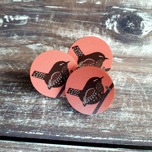 Jenny Wren Wooden Lapel Pin